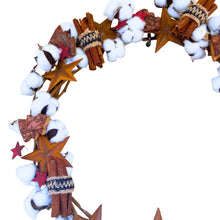 Load image into Gallery viewer, Star, Cotton and infused Cinnamon Wreath. 50cm