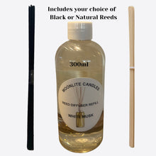 Load image into Gallery viewer, White Musk - Reed Diffusers Refill Fragrance 300ml Bottle + Set of Reeds