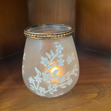 Load image into Gallery viewer, Frosted Floral Candle Holder
