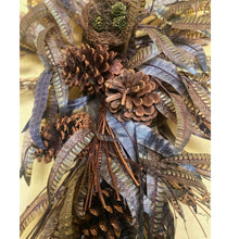 Load image into Gallery viewer, Feather Swag with Birds Nest and Pine Cones. Artificial. 80cm