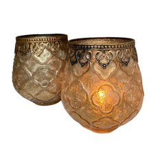 Load image into Gallery viewer, Gold Fleur Scroll Candle Holder.
