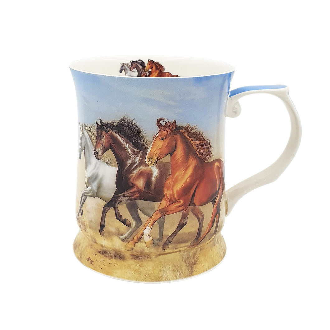 Horses. Fine Bone China Mug.