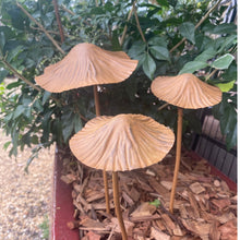 Load image into Gallery viewer, "Mushrooms" Rustic Garden Stakes. Set 3