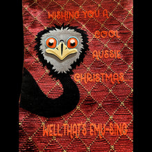 Load image into Gallery viewer, Emu. Australiana Deluxe Christmas Stocking.Fully Lined Fabric.40cm