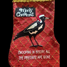 Load image into Gallery viewer, Magpie. Australiana Deluxe Christmas Stocking.Fully Lined Fabric.40cm