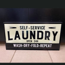 Load image into Gallery viewer, Laundry Self Service Enamel Sign.

