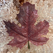 Load image into Gallery viewer, Faux Maple Leaf. Pink or Moccha. Pack 12 Leaves.DIY