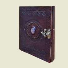 Load image into Gallery viewer, Earth Journal -100% Leather, &quot;Amethyst&quot; - One Stone Medium
