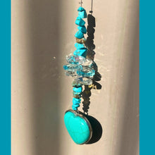 Load image into Gallery viewer, Aquamarine Crystal Suncatcher. Heart.
