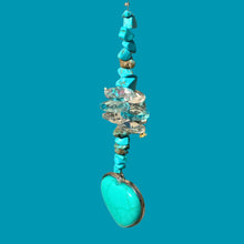 Load image into Gallery viewer, Aquamarine Crystal Suncatcher. Heart.
