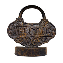Load image into Gallery viewer, Welcome. Door Stop Cast Iron.
