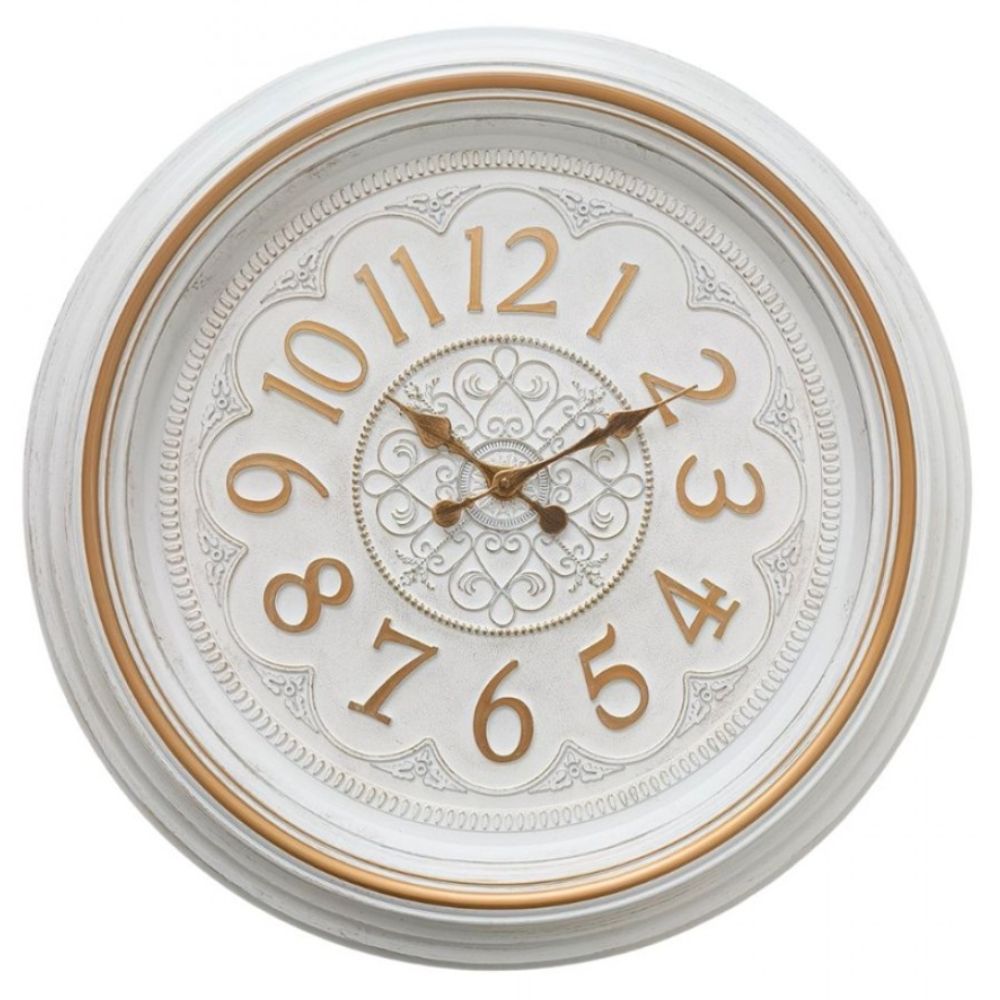 Clock.White Classic Fleur. 58.5cm