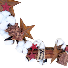 Load image into Gallery viewer, Star, Cotton and infused Cinnamon Wreath. 50cm
