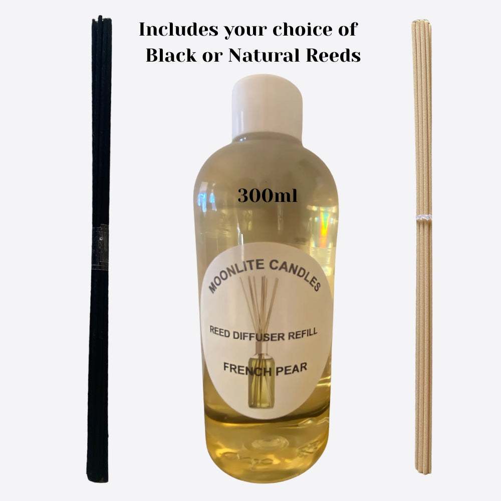 French Pear - Reed Diffuser Refill Fragrance 300ml Bottle + Set of Reeds