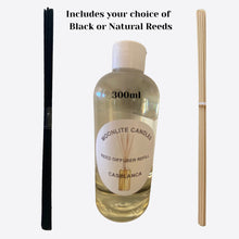 Load image into Gallery viewer, Casablanca - Reed Diffuser Refill Fragrance 300ml Bottle+ Set of Reeds
