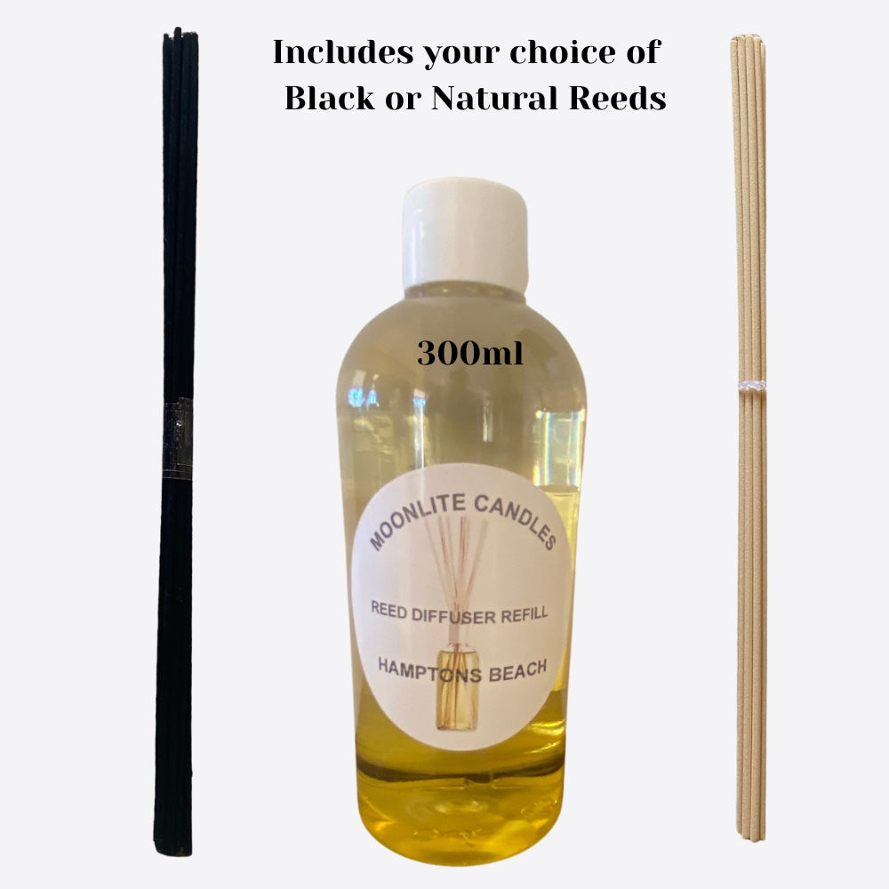 Hampton Beach House - Reed Diffuser Refill Fragrance 300m Bottle + Set of Reeds