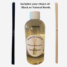 Load image into Gallery viewer, Baby Powder - Reed Diffuser Refill Fragrance 300ml Bottle+ Set of Reeds
