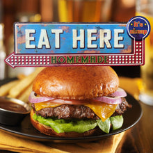 Load image into Gallery viewer, Eat Here. Metal Sign. 51cm

