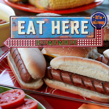 Load image into Gallery viewer, Eat Here. Metal Sign. 51cm

