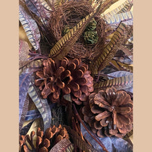 Load image into Gallery viewer, Feather Swag with Birds Nest and Pine Cones. Artificial. 80cm
