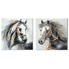 Load image into Gallery viewer, Horse Print Canvas. Hand Painted Overprint. 2 Styles. No Frame
