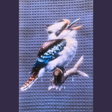 Load image into Gallery viewer, Kookaburra. 100% Cotton Tea Towel Slate Blue.
