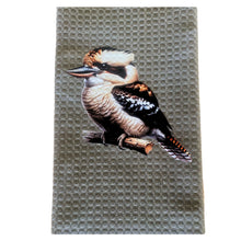 Load image into Gallery viewer, Kookaburra. 100% Cotton Tea Towel Grey.
