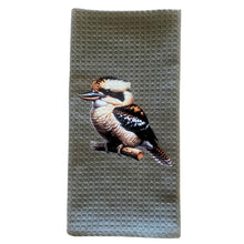 Load image into Gallery viewer, Kookaburra. 100% Cotton Tea Towel Grey.
