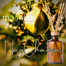 Load image into Gallery viewer, Nag Champa - Reed Diffuser Refill Fragrance 300ml Bottle + Set of Reeds
