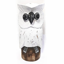 Load image into Gallery viewer, Owl. White. Wood Carved.
