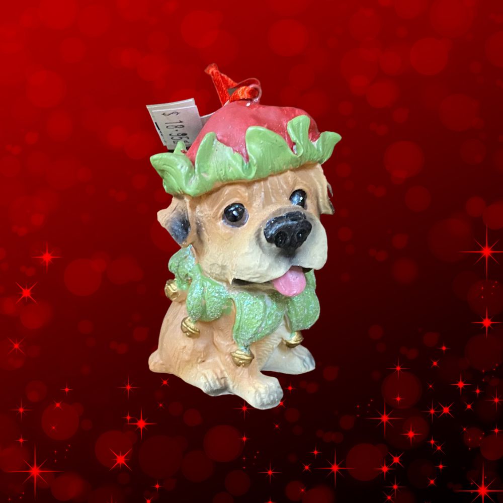 Christmas Puppy Hanging Tree Ornament.
