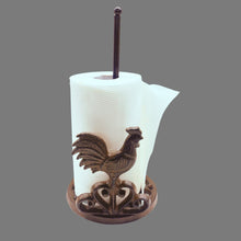 Load image into Gallery viewer, Rooster Paper Towel Holder. Cast Iron
