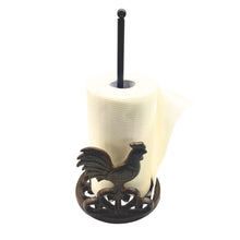 Load image into Gallery viewer, Rooster Paper Towel Holder. Cast Iron
