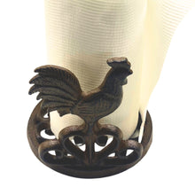 Load image into Gallery viewer, Rooster Paper Towel Holder. Cast Iron
