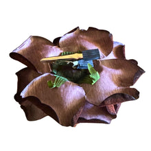 Load image into Gallery viewer, Rose Clip. Suede Brown Rose Gold. 12cm
