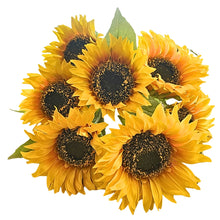 Load image into Gallery viewer, Sunflower Bush. Artificial 7 Flowers. 45cm.
