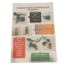 Load image into Gallery viewer, Salt Lamp Replacement Cord. 12watt, 12 volt with adaptor
