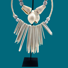 Load image into Gallery viewer, Shell. Mounted Necklace on Stand. 52cm
