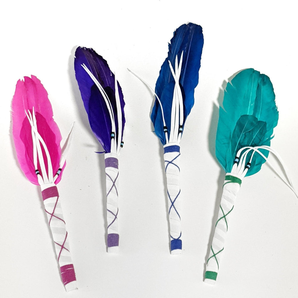 Smudging Feather. Aqua.