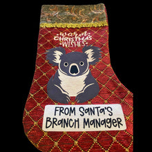 Load image into Gallery viewer, Koala. Australiana Deluxe Christmas Stocking.Fully Lined Fabric.40cm
