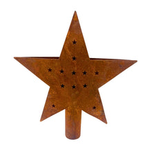 Load image into Gallery viewer, Tree Topper. Large Barn Style Rust Metal. 38cm
