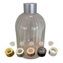 Load image into Gallery viewer, Reed Diffuser Bottle and Collar Set - Clear. Ribbed. 250ml.
