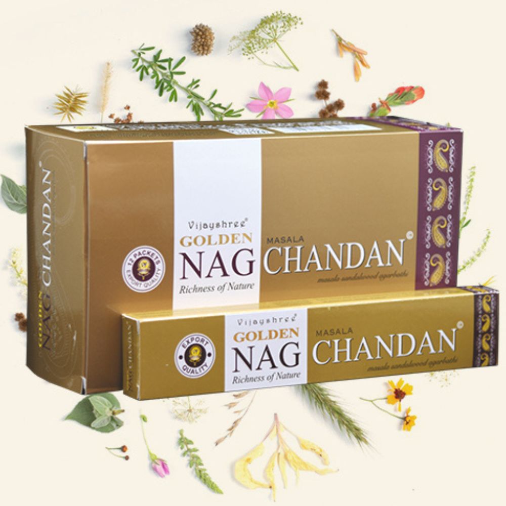 Golden Nag Chandan Incense 15gram Box.