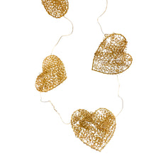 Load image into Gallery viewer, Gold Hearts Wire Mesh Garland 150cm
