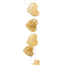 Load image into Gallery viewer, Gold Hearts Wire Mesh Garland 150cm
