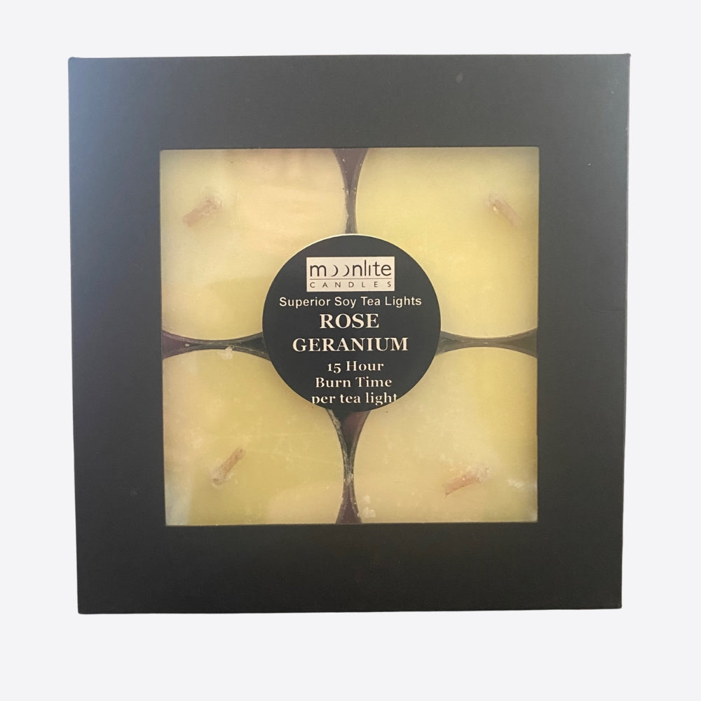 Rose Geranium - Superior Soy Tea Lights