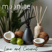 Load image into Gallery viewer, Lime &amp; Coconut - Reed Diffuser Refill Fragrance 300ml + Set of Reeds
