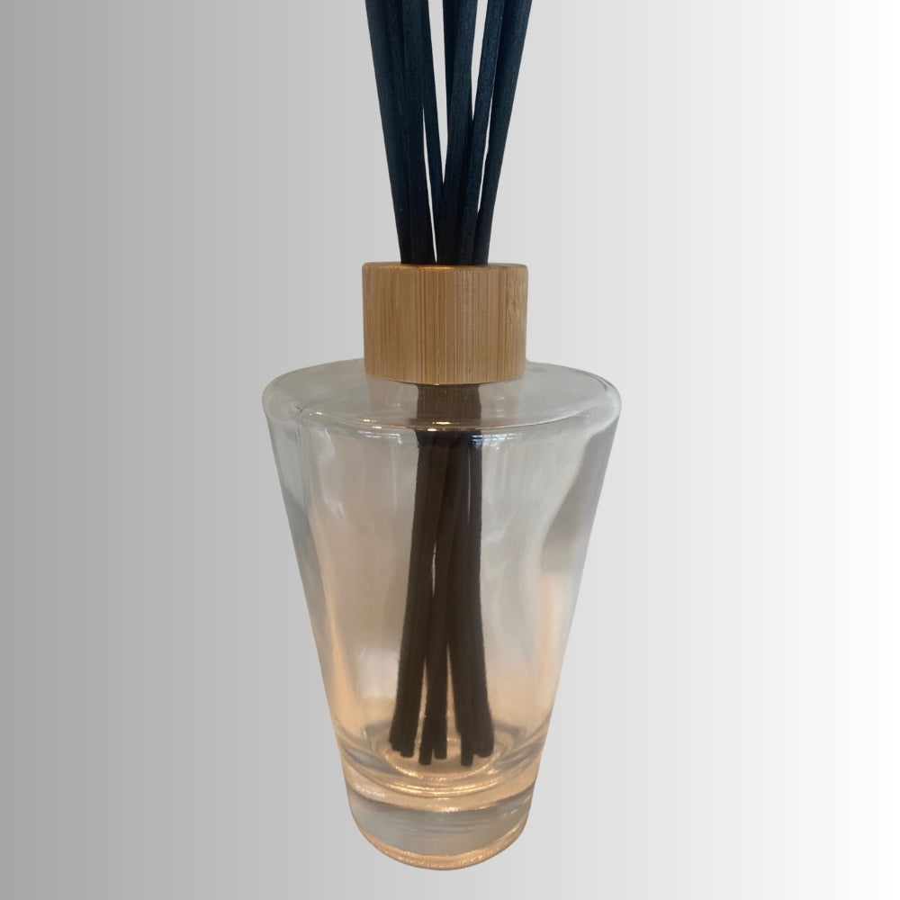 Reed Diffuser Glass Bottle with Bamboo Collar. Tapered 200ml.