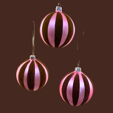 Load image into Gallery viewer, Pink Chocolate Flocked Christmas Bauble 8cm.
