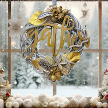 Load image into Gallery viewer, Christmas Wreath. &quot;Gather&quot;. Silver, Gold. 40cm
